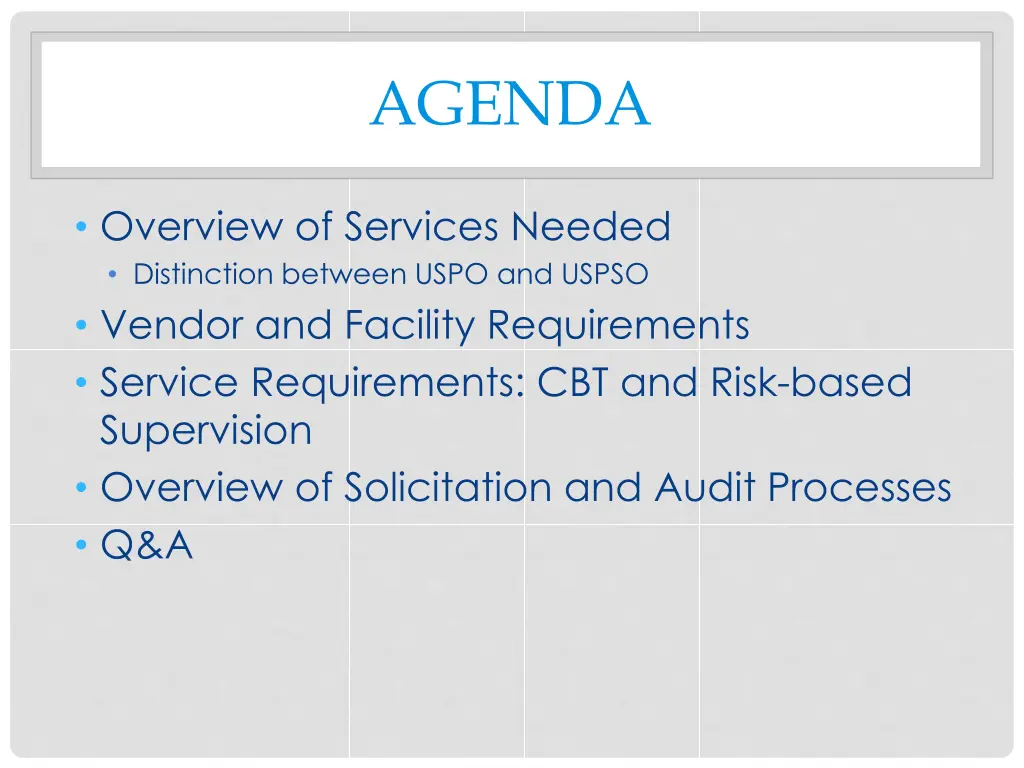 agenda