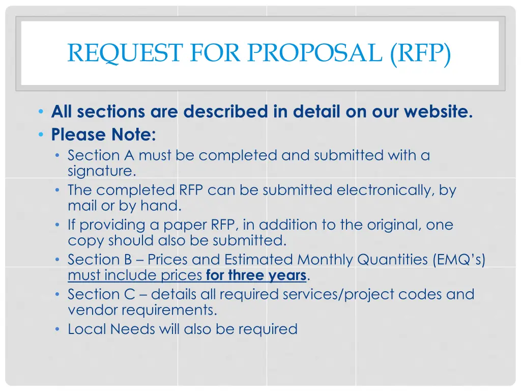 request for proposal rfp