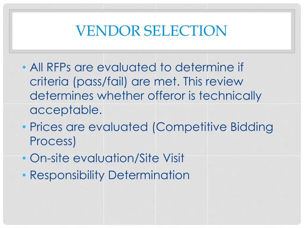 vendor selection