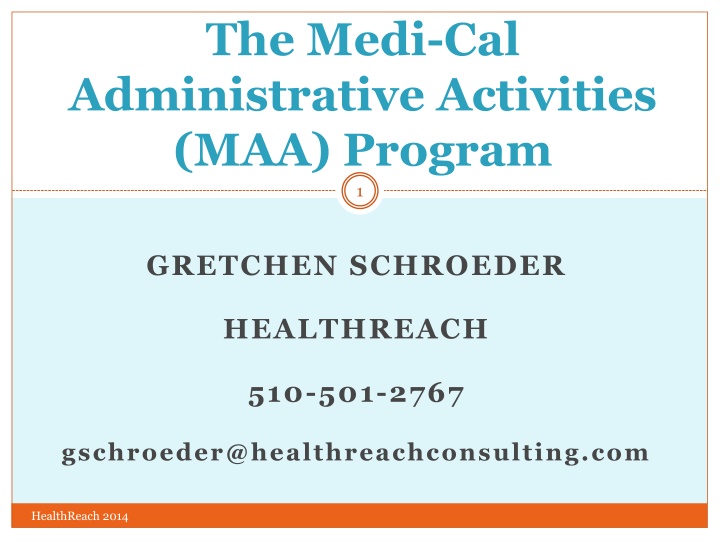 the medi cal administrative activities