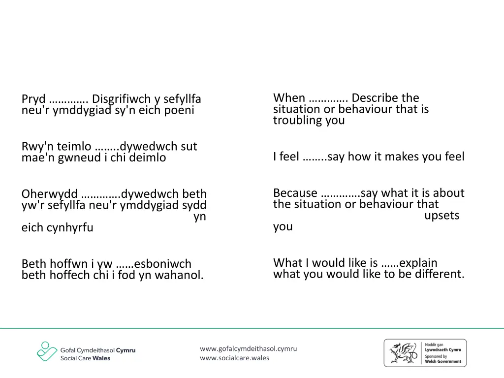 when describe the situation or behaviour that