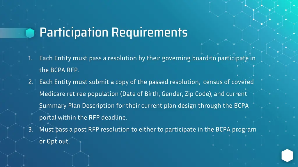 participation requirements