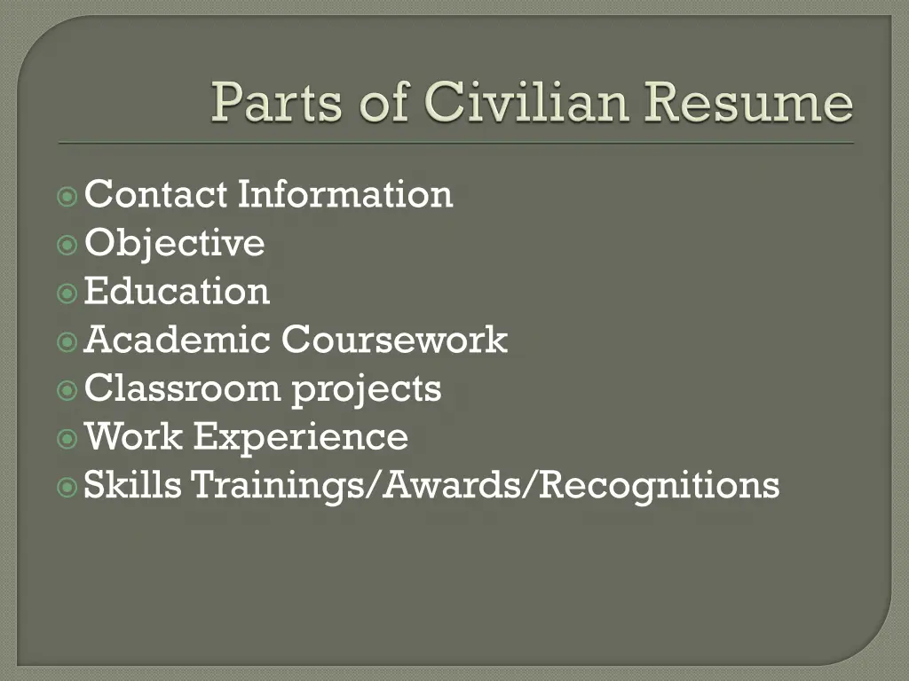 contact information objective education academic