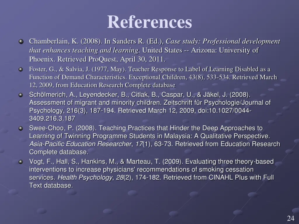 references
