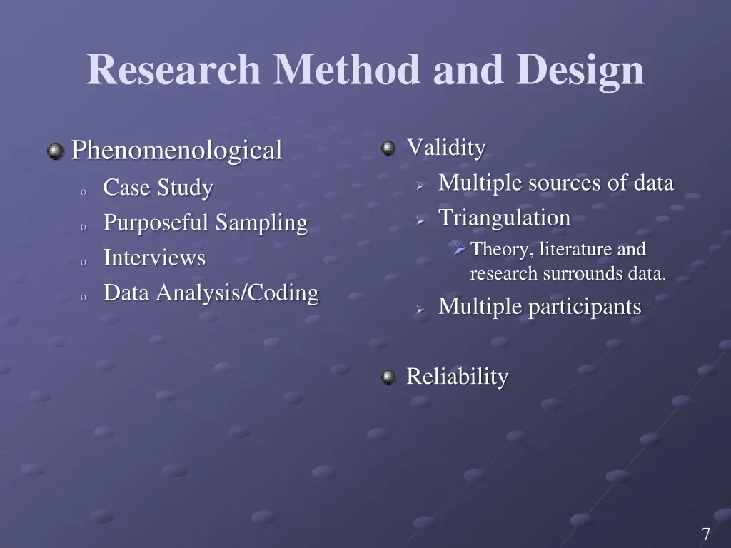 research method and design