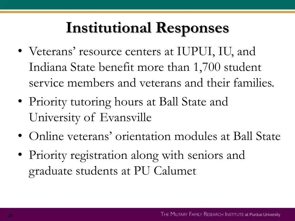institutional responses veterans resource centers