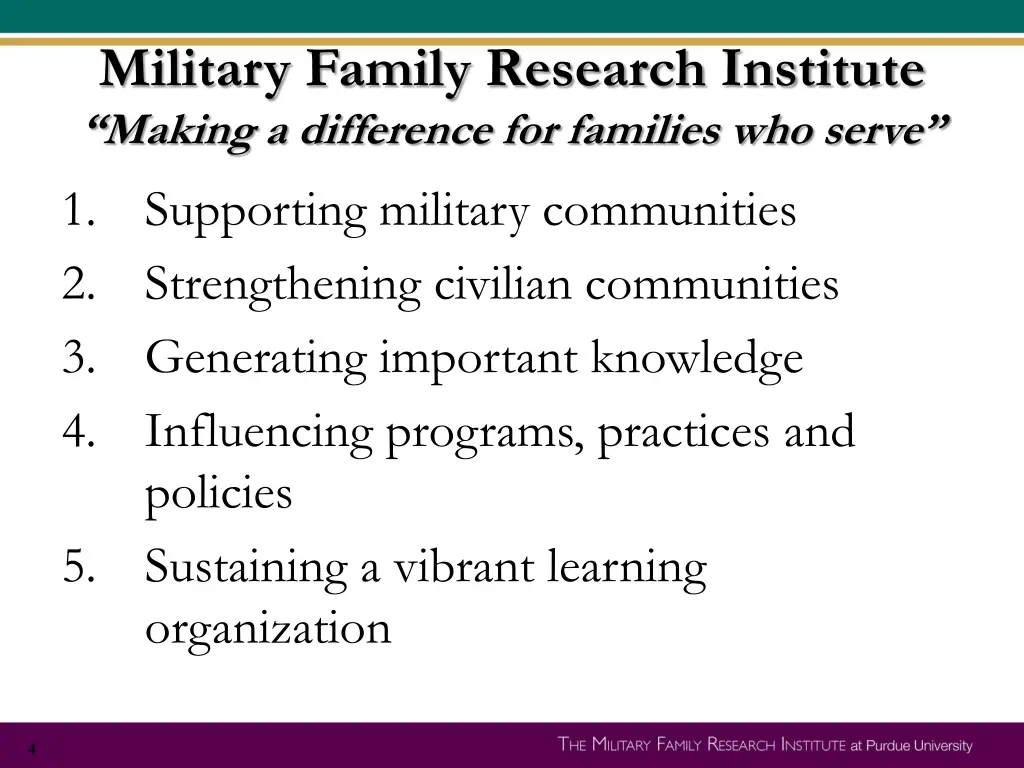 military family research institute making