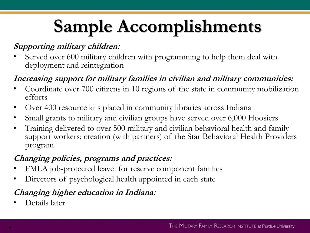 sample accomplishments
