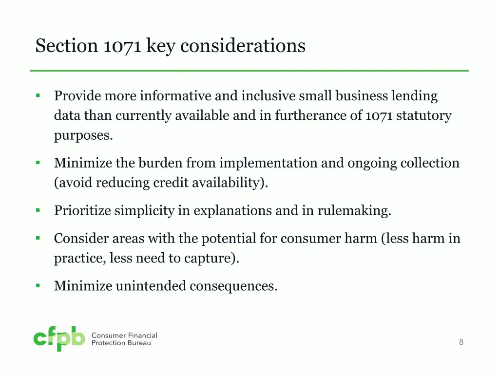 section 1071 key considerations