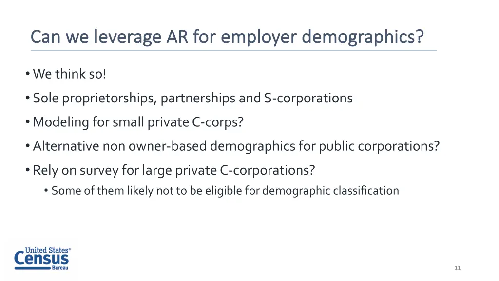 can we leverage ar for employer demographics