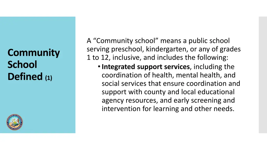 a community school means a public school serving