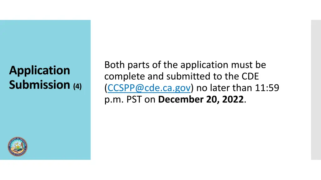 both parts of the application must be complete