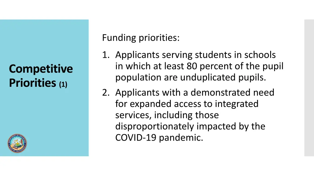 funding priorities