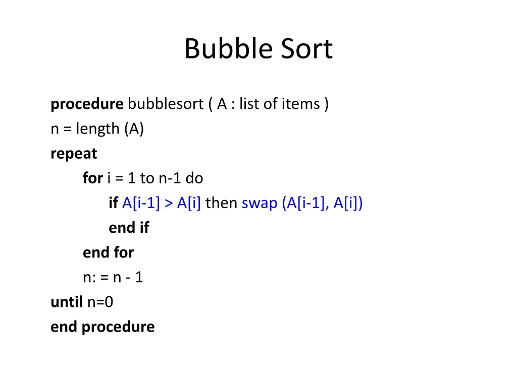 bubble sort
