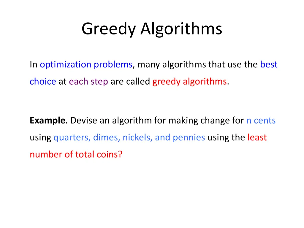 greedy algorithms