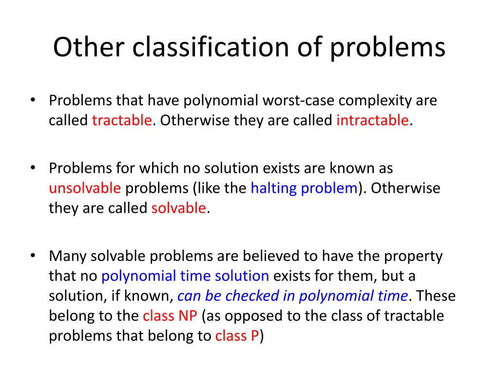 other classification of problems