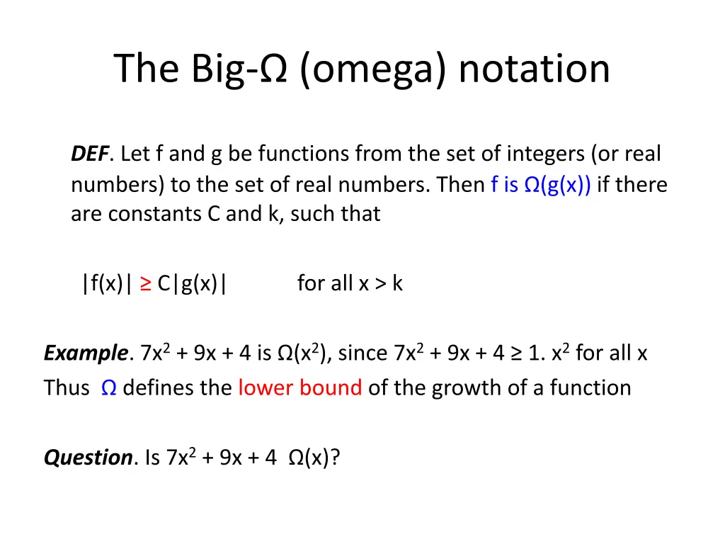 the big omega notation