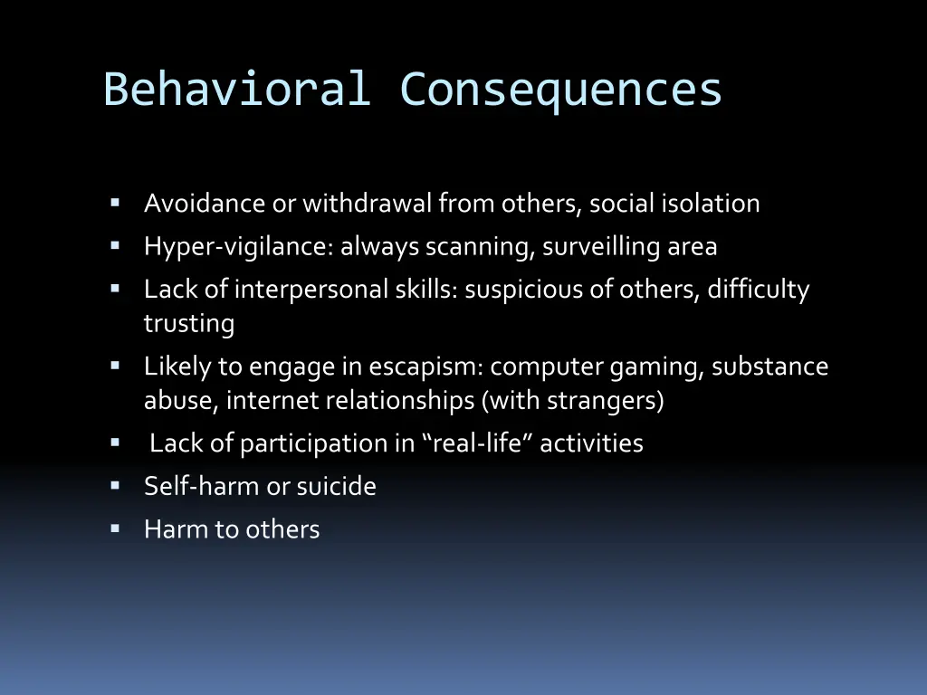 behavioral consequences