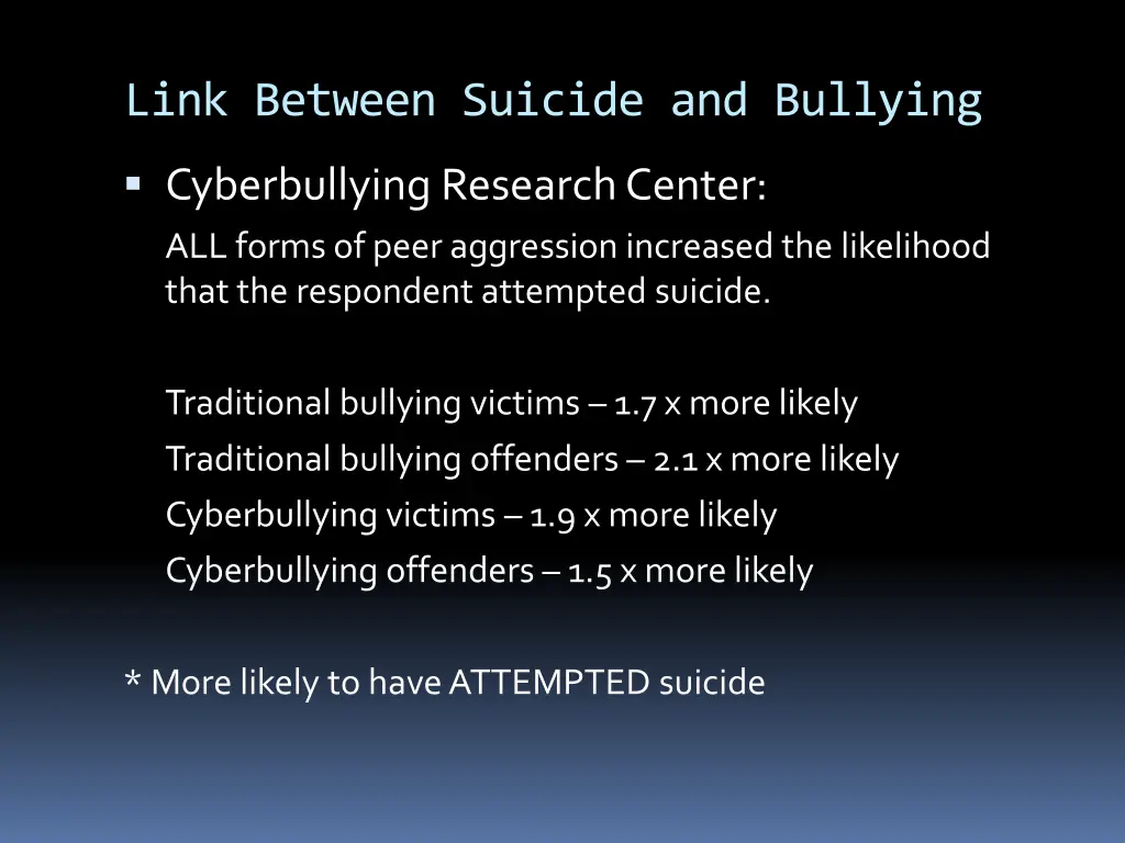 link between suicide and bullying
