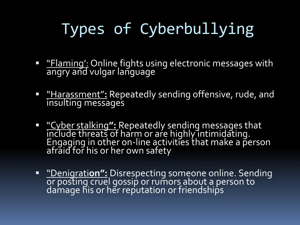 types of cyberbullying 1