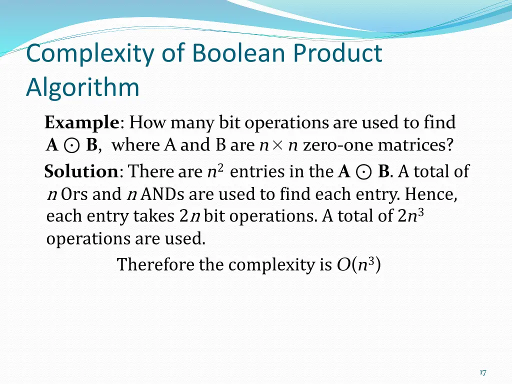complexity of boolean product algorithm