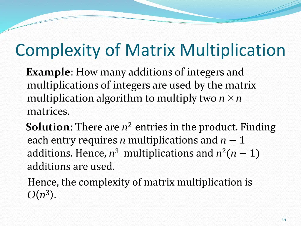 complexity of matrix multiplication