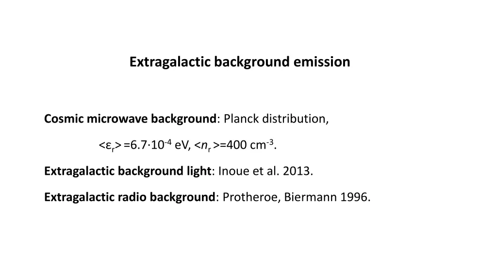 extragalactic background emission