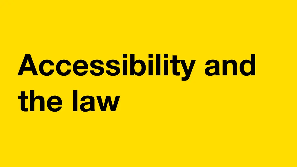 accessibility and the law