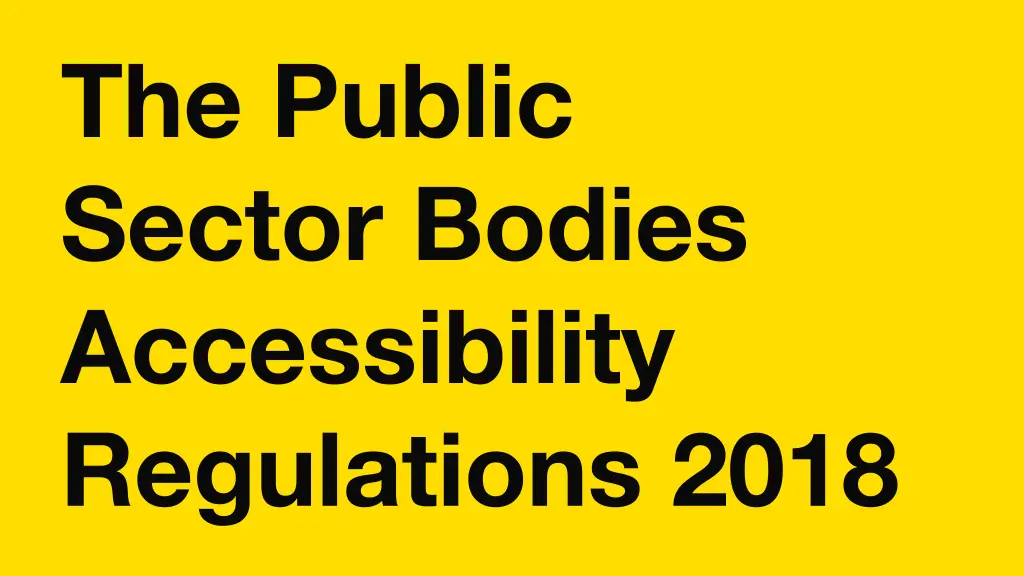 the public sector bodies accessibility