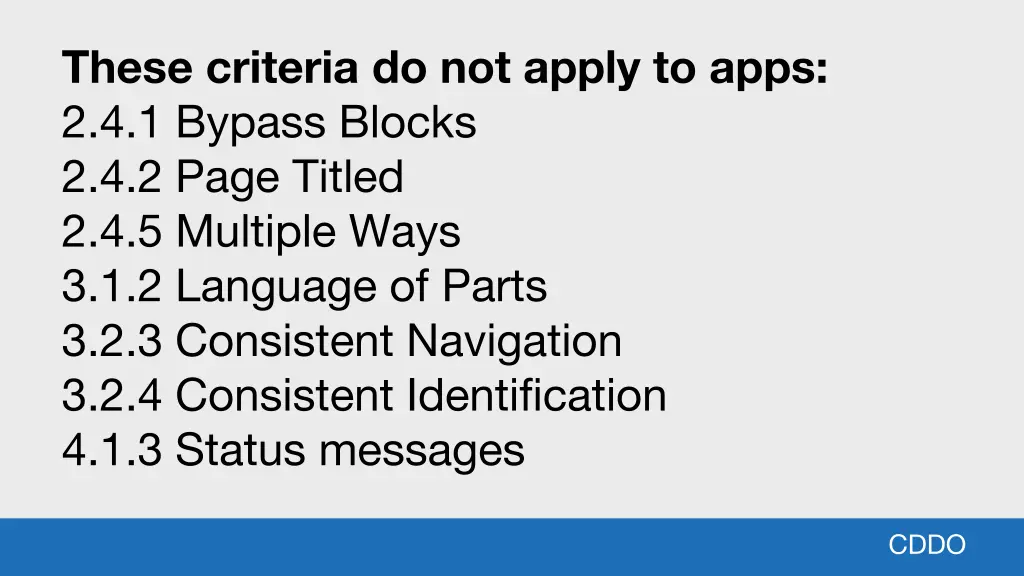 these criteria do not apply to apps 2 4 1 bypass