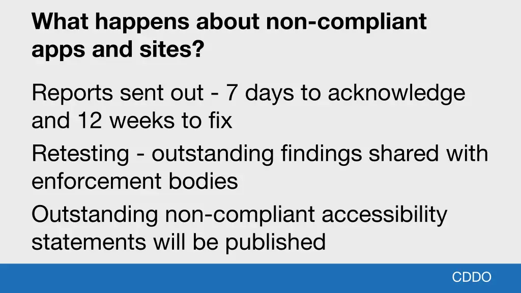 what happens about non compliant apps and sites