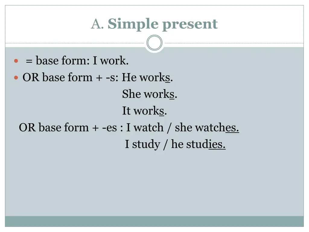 a simple present