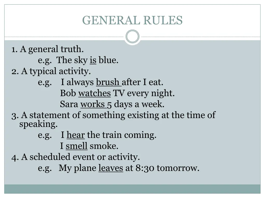 general rules