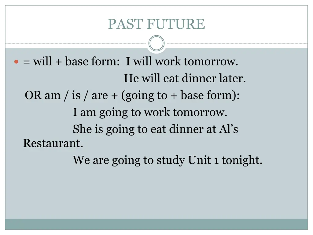 past future
