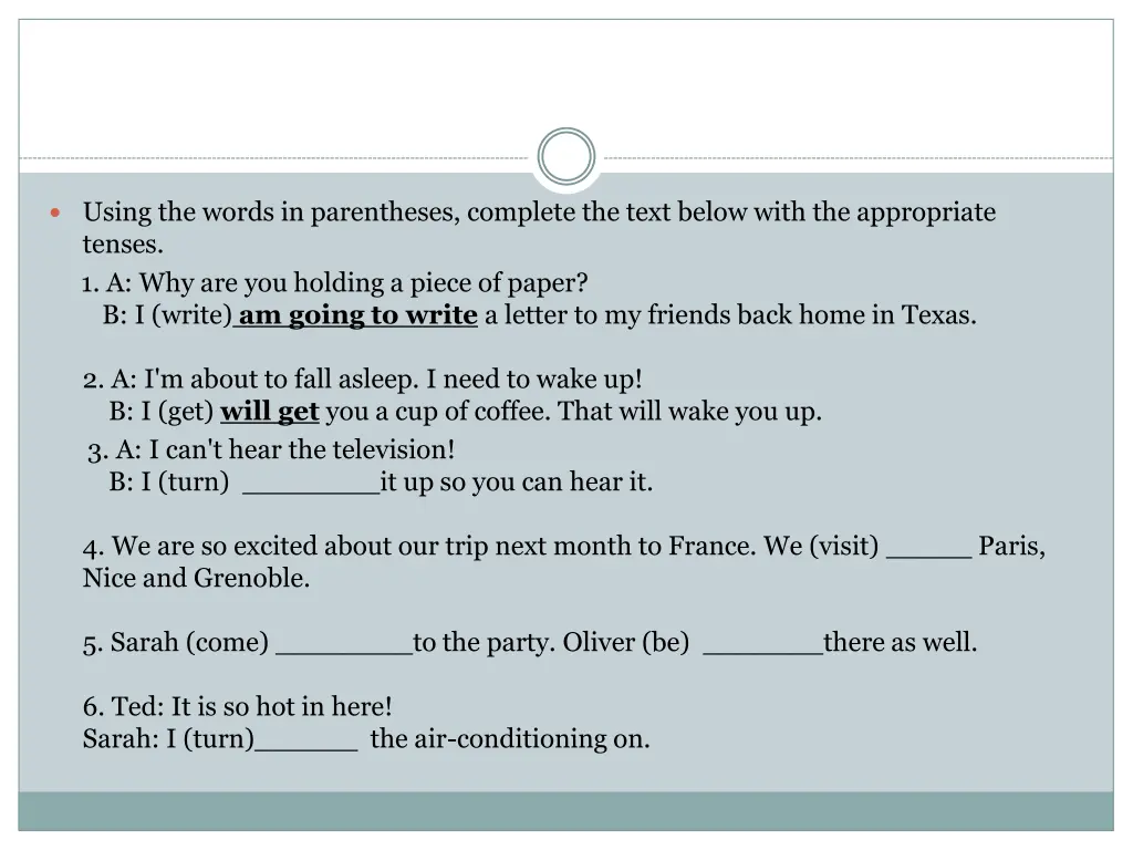 using the words in parentheses complete the text 2