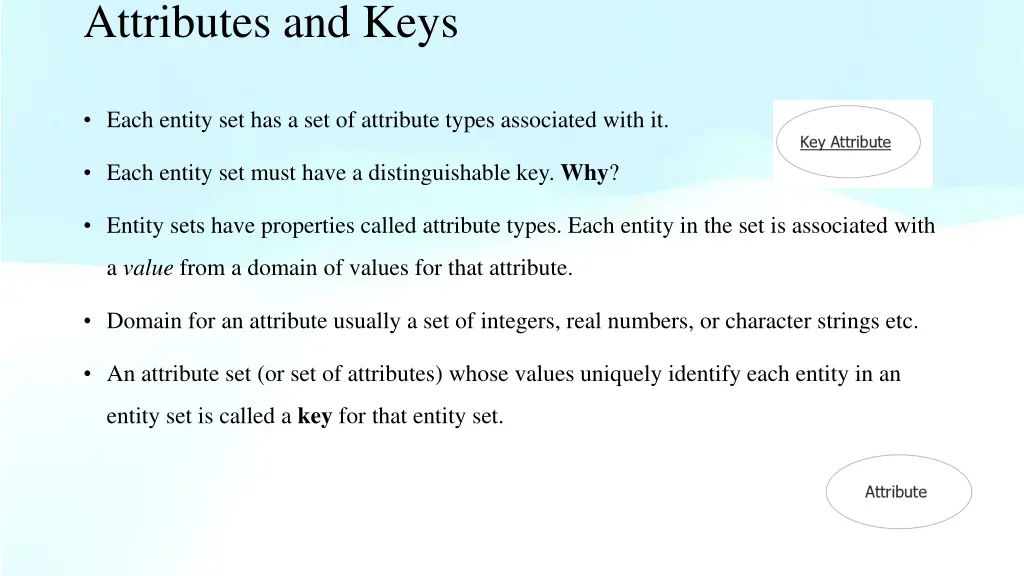 attributes and keys