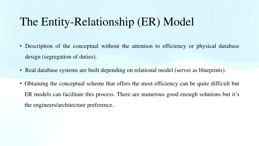 the entity relationship er model