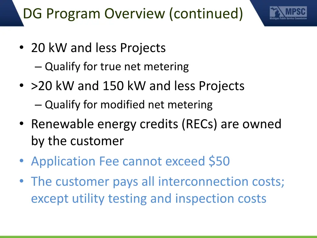 dg program overview continued