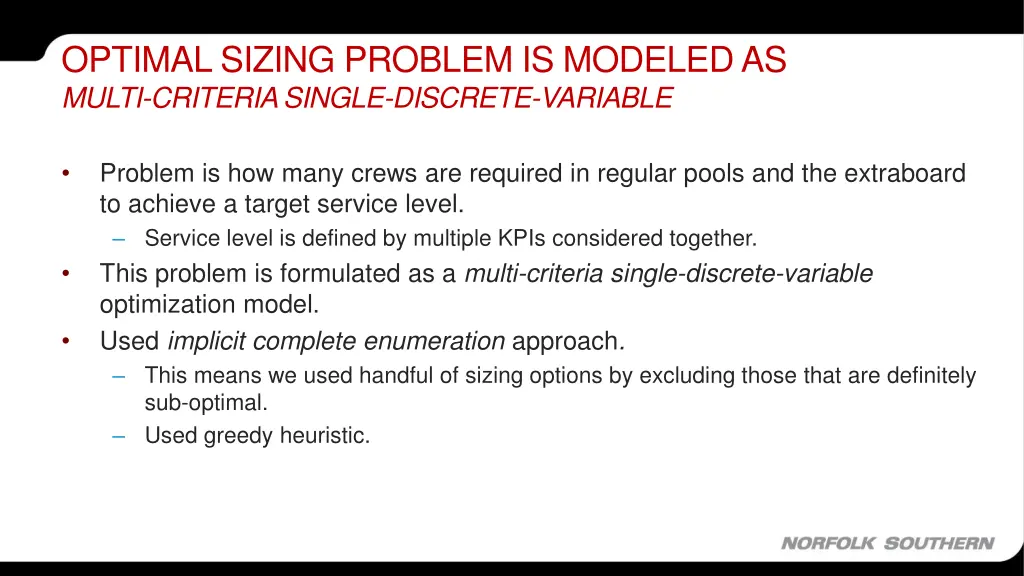 optimal sizing problem is modeled as multi