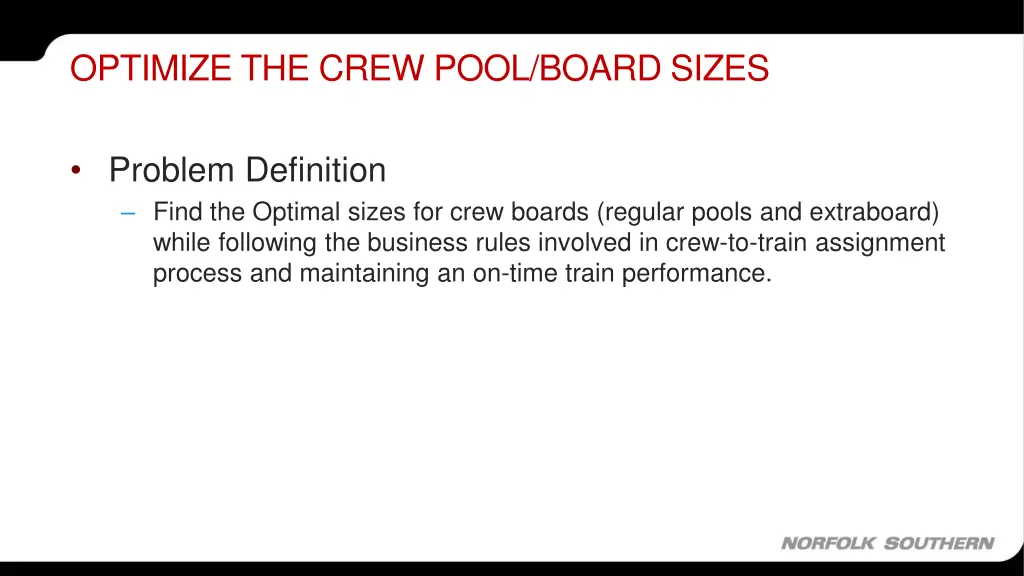 optimize the crew pool board sizes