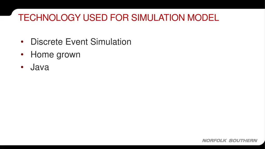 technology used for simulation model
