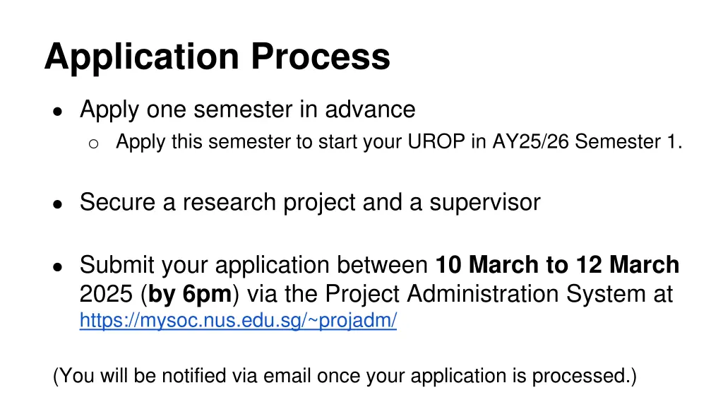 application process