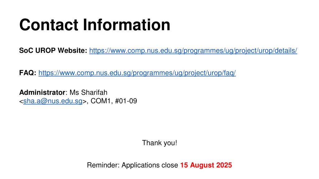 contact information