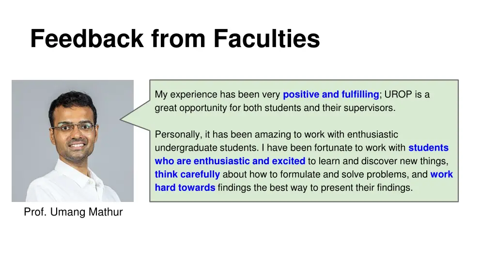 feedback from faculties 1