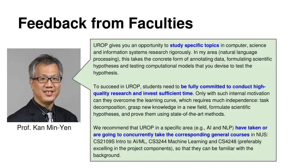 feedback from faculties 2