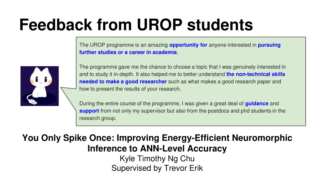 feedback from urop students 2
