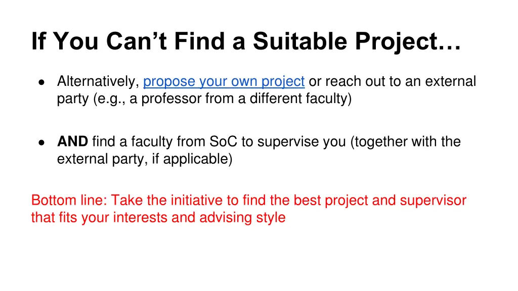 if you can t find a suitable project 1