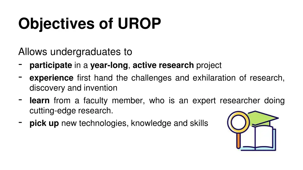 objectives of urop