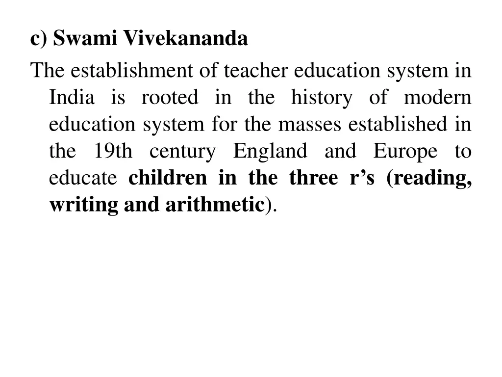 c swami vivekananda the establishment of teacher