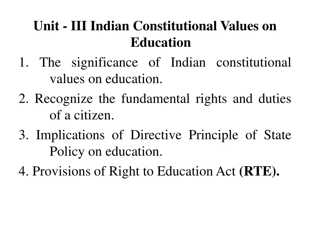unit iii indian constitutional values